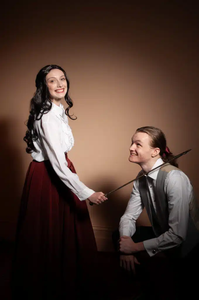 Grace Carter as Jo March and Max Maher as Laurie Laurence Credit Daniel Salmond